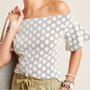 Anthropologie Eri + Ali Polka dot off shoulder top
